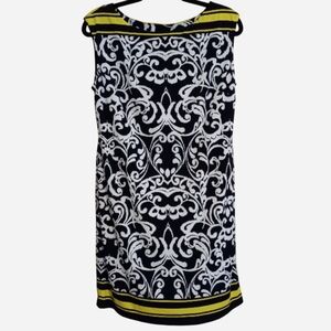 Jessica Howard Missy Black & White Mini Dress with Yellow Accents